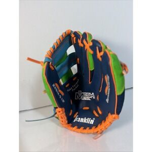 Franklin Mesh Tek Girls Ball Glove 9 1/2" #22812 Youth LEFT Green Orange Blue